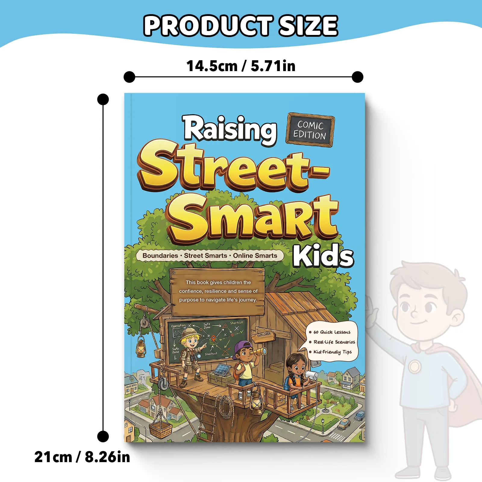 Raising Street-Smart Kids, Comic Edition, Real-Life Safety Guide for Modern Kids, Teaches Boundaries, Street Awareness