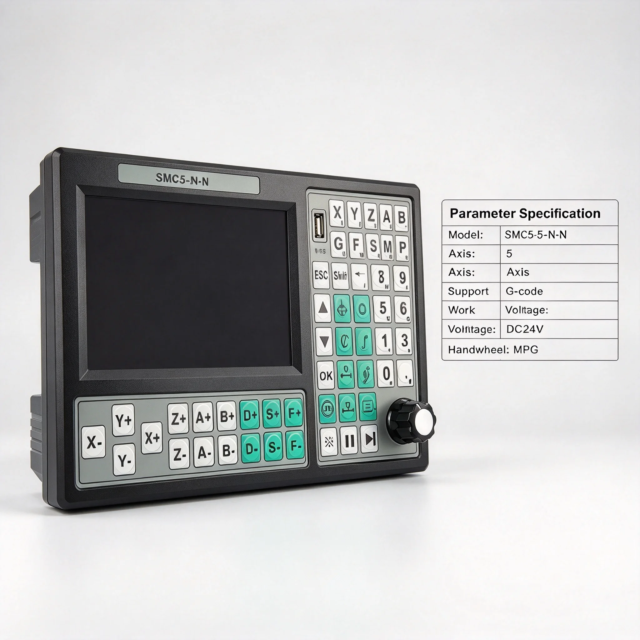 Numerical Control 5-axis Offline Mach3 USB Controll500KHz G Code 7-inch Large Screen 6-axis Emergency Stop Handwheel MPG
