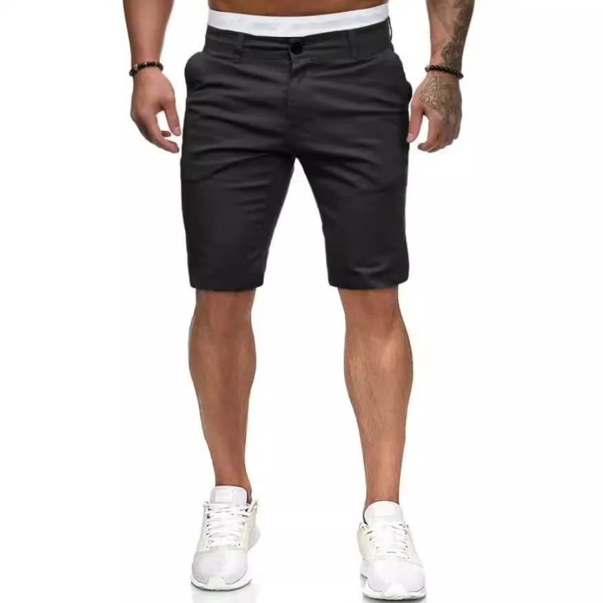Summer New Men's Shorts Five-point Pants Sports Casual Style Slim Fit Solid Color Tooling Pants Men's Pants