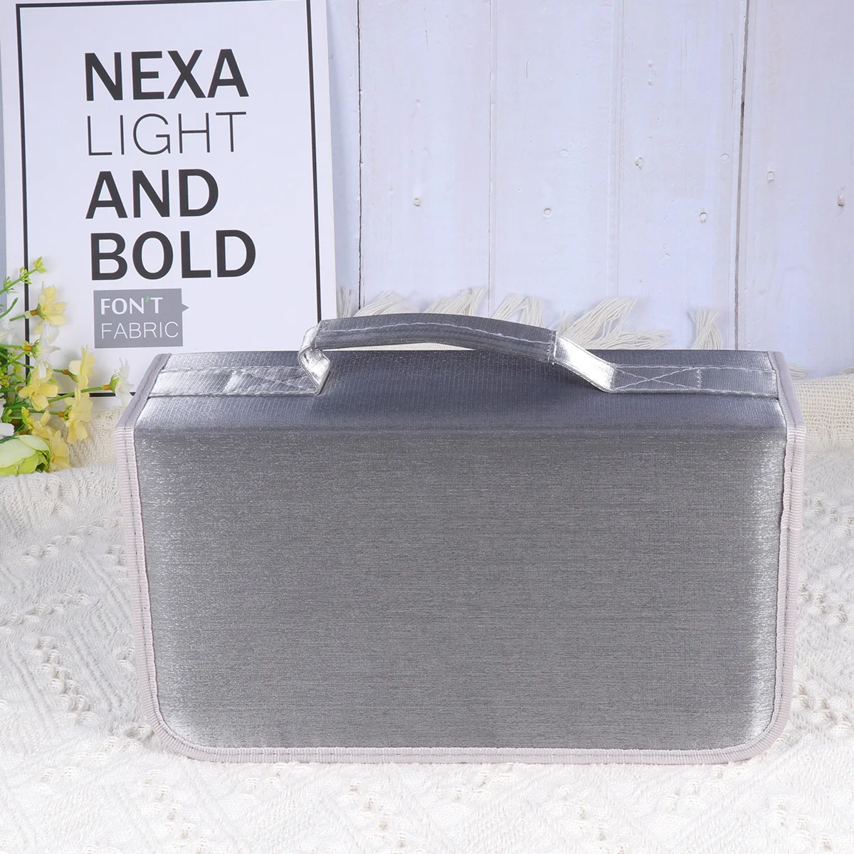 

128 Discs Cd Dvd Storage Bag Fashionable Cloth Pouch with Easy Zipper Large Capacity for Home Car Organization Grey