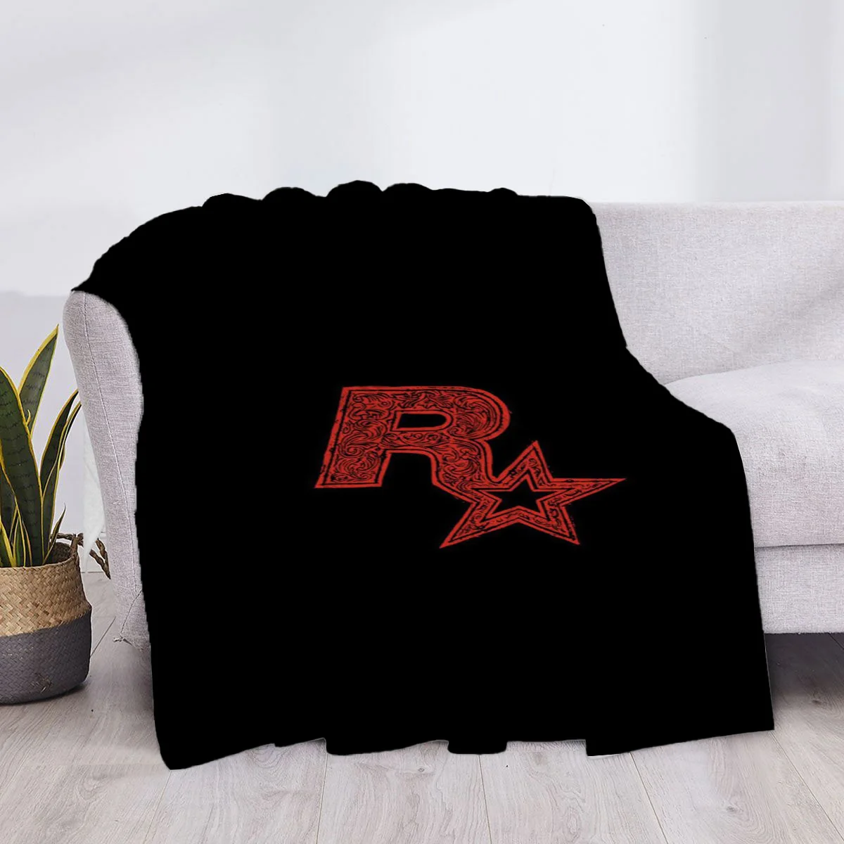 ألعاب روكستار بطانية من الألياف الدقيقة بطانيات ناعمة ورمي غطاء فاخر منقوش رمي أريكة الركبة مخصص ستار H أنيمي المتضخم #2