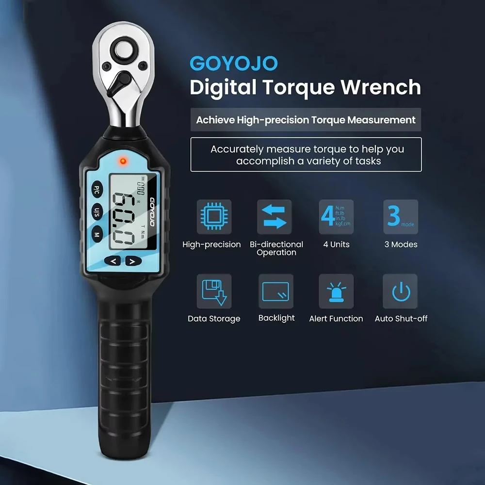 GOYOJO MINI Digital Torque Wrench 1/4‘’ 3/8‘’ 1/2‘’ Professional Bike Car Repair Adjustable Torque Wrench Hand Tools