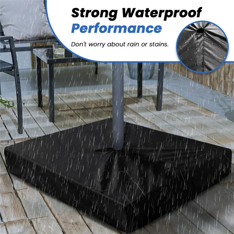 ABDJ-パティオパラソルベースカバー 屋外パラソルベース用 600D 防水 紫外線防止、長さ30インチ x 幅30インチ x 高さ5インチ