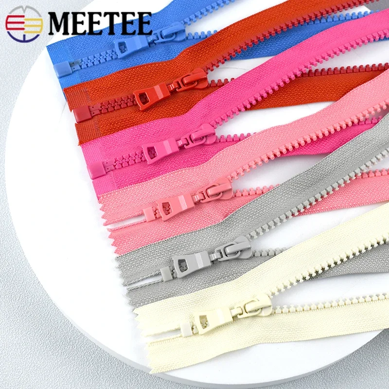 5Pcs Meetee 5# Resin Zippers 15-25cm Close-End 30-80cm Open-End Zips for Sewing Purse Bag Zipper Clothes Replace Zip Accessories