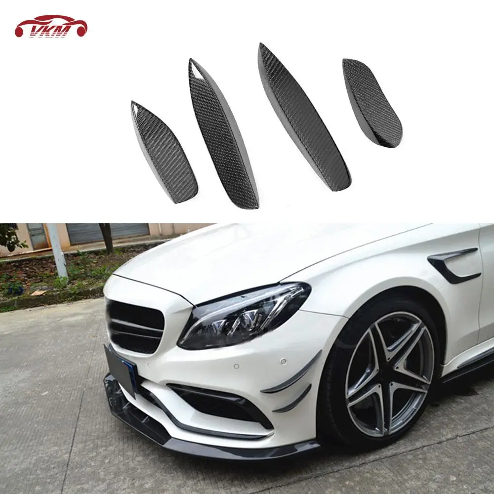 

Front Bumper Splitter Side Fin Trims Winglet for Mercedes Benz C Class W205 C63 AMG C205 C300 Sedan/Coupe 2015-2017 Carbon Fiber