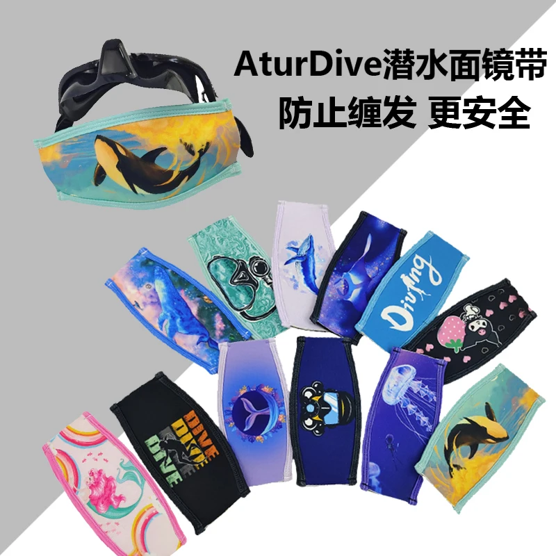 Cartoon Marine Animal Diving Face Mirror with Diving Face Mirror with Scuba Diving Free Diving Face Mirror Swimming Glasses Hair