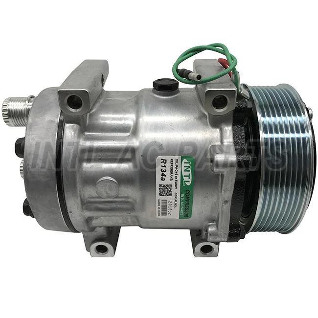 auto air ac compressor for 7h15 8PK 12V back mount size #8 #10 thin back auto compressor