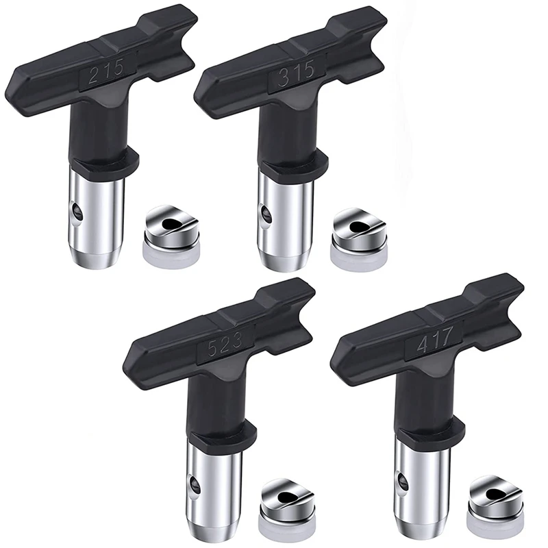 4Pcs Reversible Airless Paint Sprayer Nozzle Tips, Airless Sprayer Spraying Machine Parts(215,315,417,523)