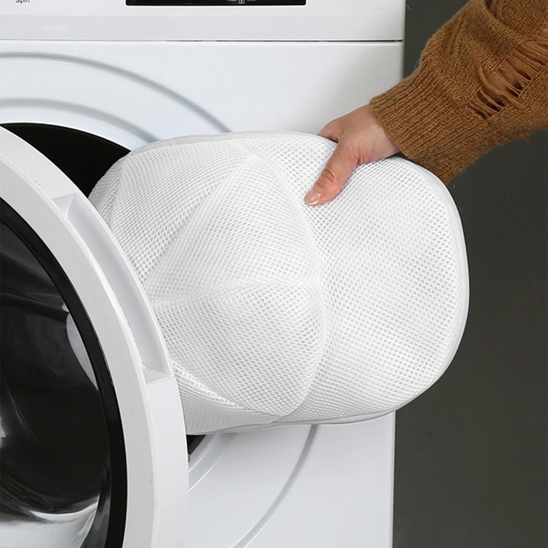 Unisex Baseball Cap Mesh Anti-deformation Cleaner Protector Cover for Laundry Machine Hat Shaper Storage Bag with Plastic Rack