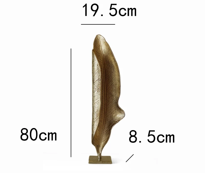 Gilded leaf sequence aluminum artistic decoration, light luxury villa model room decoration Accessories