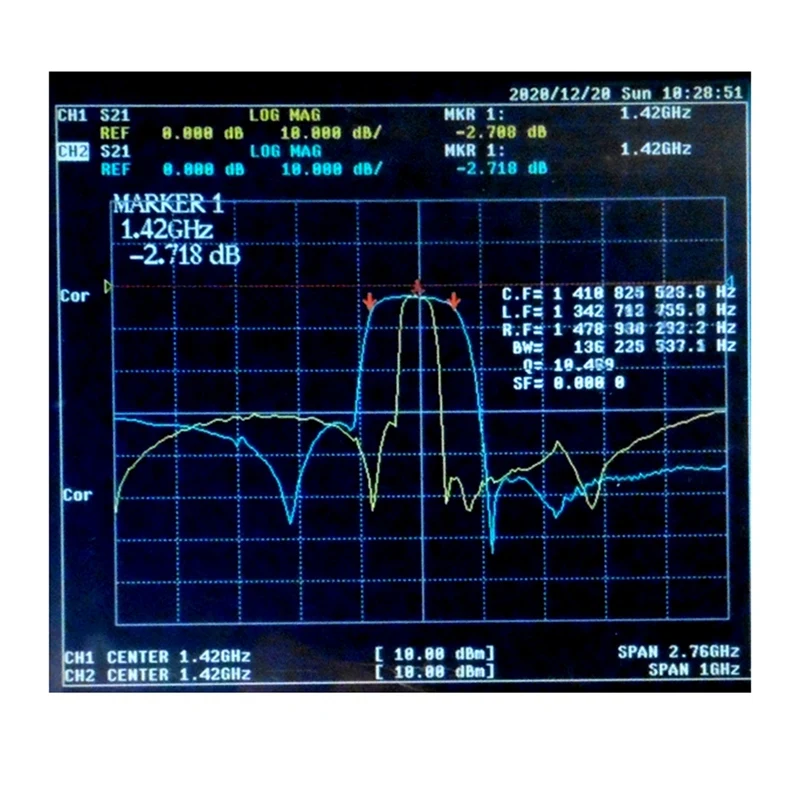 1420Mhz SAW Bandpass Filter For Radio Astronomy 80Mhz Bandwidth