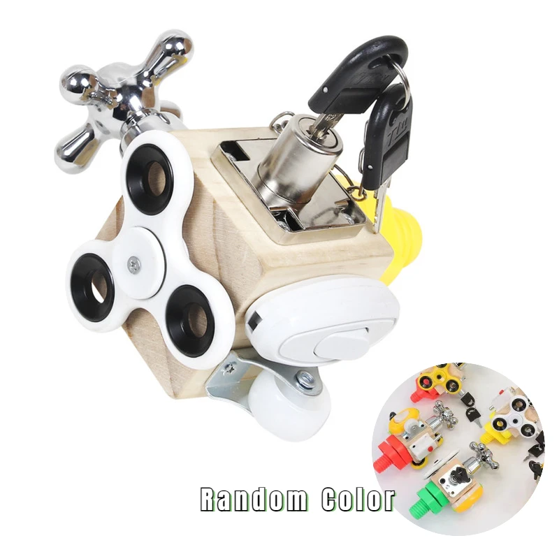 

Kids Toy Busy Cube Wooden Fidget Toy Cube Montessori Educational Baby Travel Toys Learning Basic Life Skills Sensory Busy Boards