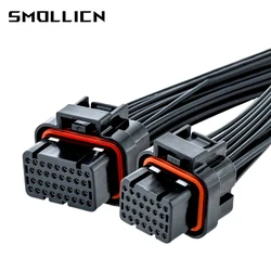 1 Set AMP 26 34 Pin Car Wiring Harness Waterproof Male Female Plug Bend Needle 3 4 Card Slot 3-1437290-7 3-1437290-8