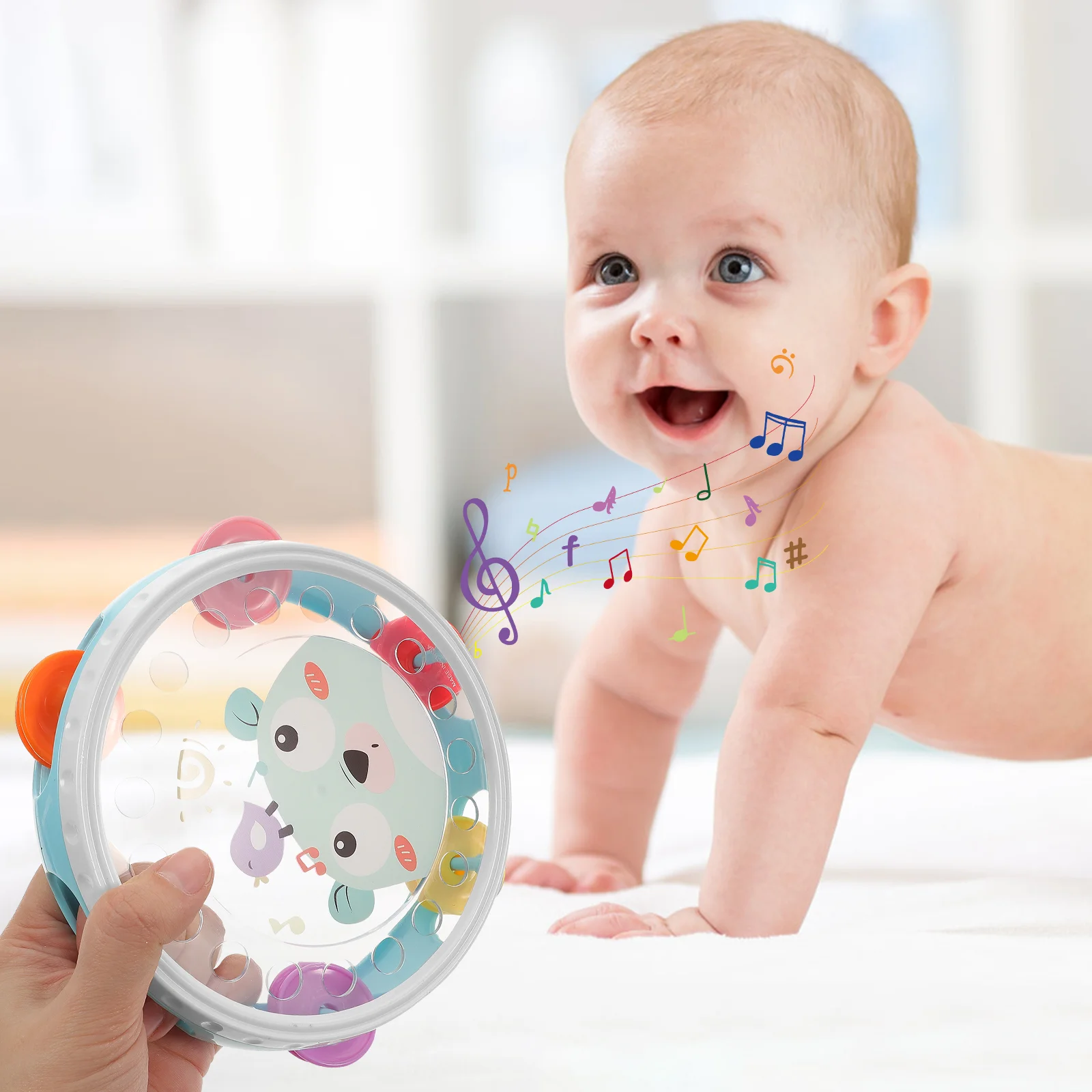 

Hand Drum Toy Children Clapping Tambourine Bells Cute Tambourines Musical Instrument