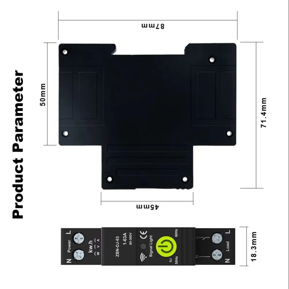 

Intelligent Remote Control Circuit Breaker for TUYA For ZigBee with Energy Monitoring and Overcurrent Protection