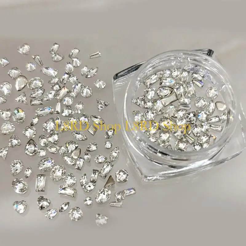 L8RD 50 Pz/set Eleganti Unghie Artistiche Cristallo Decorazioni Per Unghie In Cristallo Pendenti E In