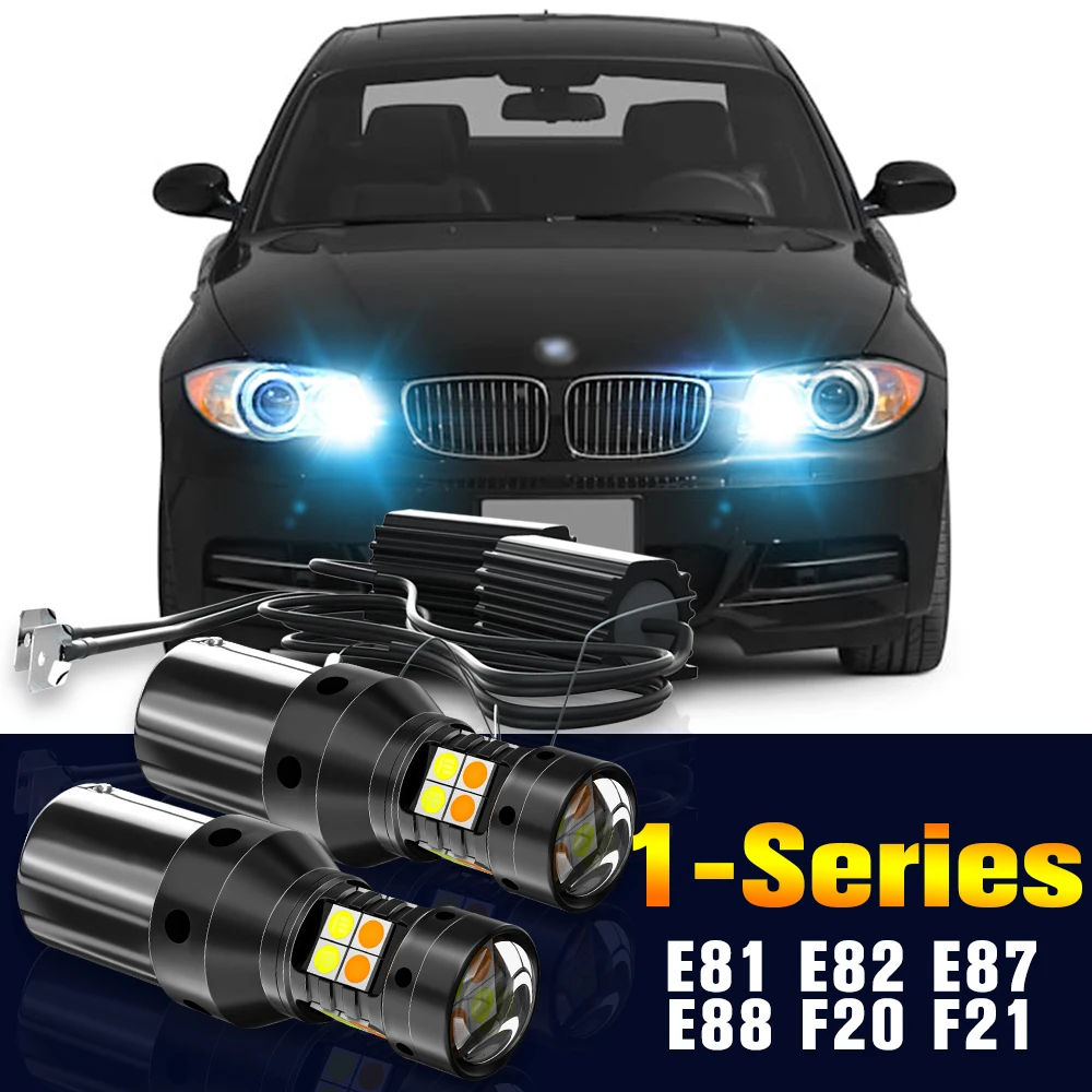 

2pcs LED Dual Mode Turn Signal+Daytime Running Light DRL Lamp For BMW 1-Series E81 E87 E88 E82 F20 F21 2007 2008 Accessories