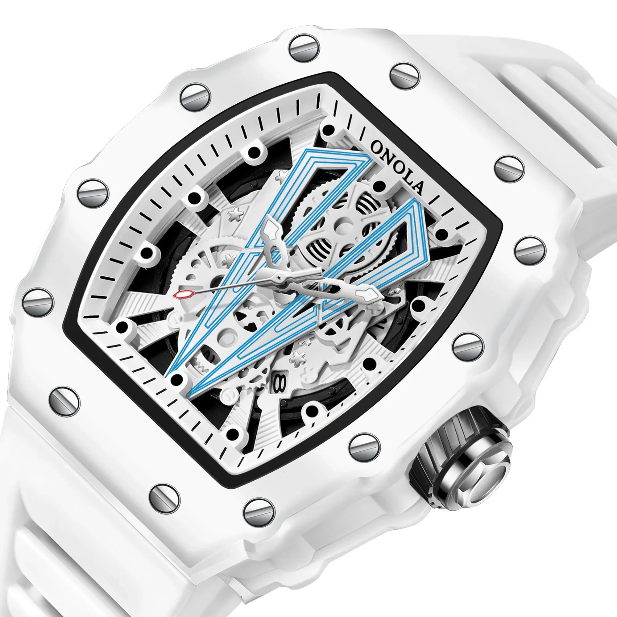 High Quality Men\'s Watch Quartz ONOLA Fashion Clock Waterproof Silicone Tape Watch for Men
