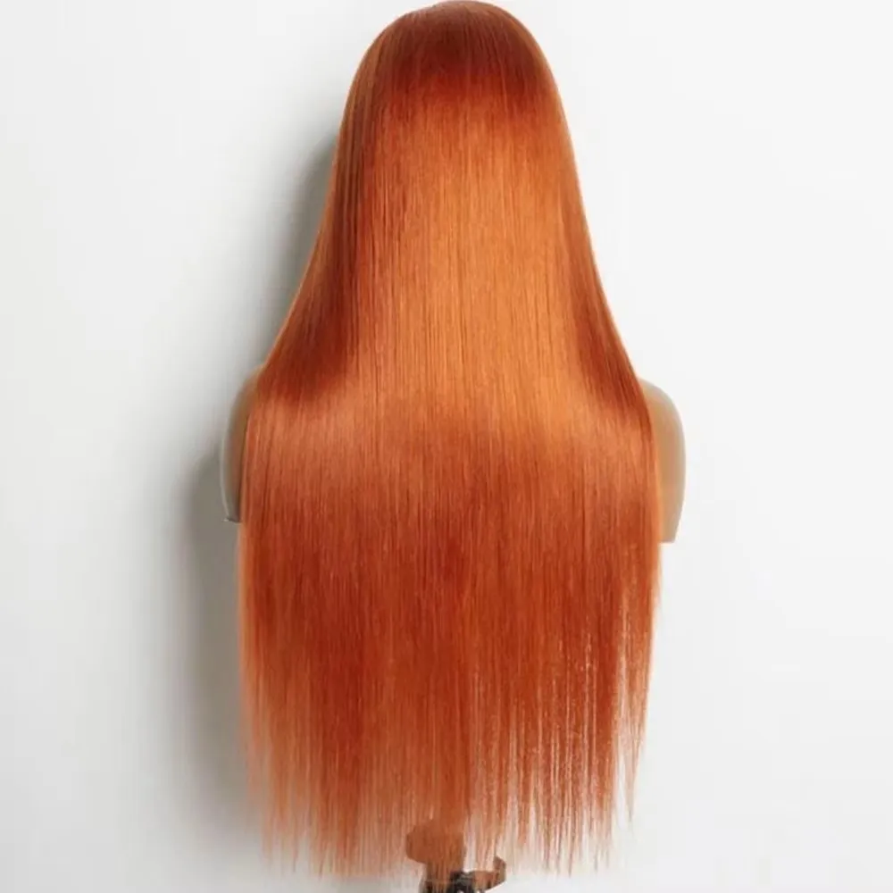 30 بوصة مستقيم البرتقال الزنجبيل الدانتيل الجبهة الباروكات الشعر البشري 350 الملونة البرازيلي 13X4 HD الدانتيل الشفاف الباروكات الأمامية للنساء