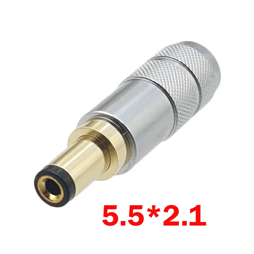 금도금 DC 5.5*2.1mm, 2.5mm, 10A 고전류 전원 플러그, DIY 납땜 와이어, 5.5x2.5 5.5x2.1 DC 수 플러그 커넥터, 10 개