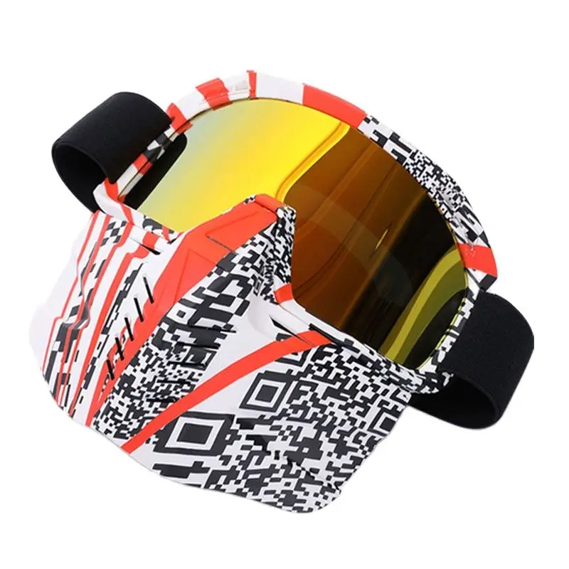 Removabl Kacamata Motocross Tahan Angin Kacamata Bersepeda MX Off Road Helm Ski Olahraga Gafas Kacamata Balap Sepeda Motor Trail GFA