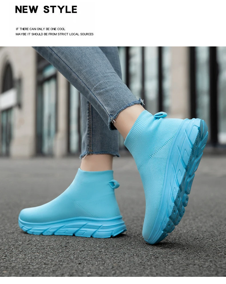 Unisex High-Top Laufschuhe für Männer und Frauen, Bequeme Atmungsaktive Strick-Sneaker, Rutschfeste Outdoor-Schuhe für Damen und Herren – Detail 21
