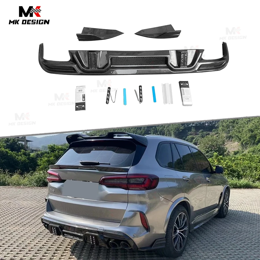 

Carbon Fiber LD Style Rear Bumper Lip Diffuser Splitters For BMW X5M F95 X6M F96 2019+ Rear Diffuser Bumper Lip Car Accessories