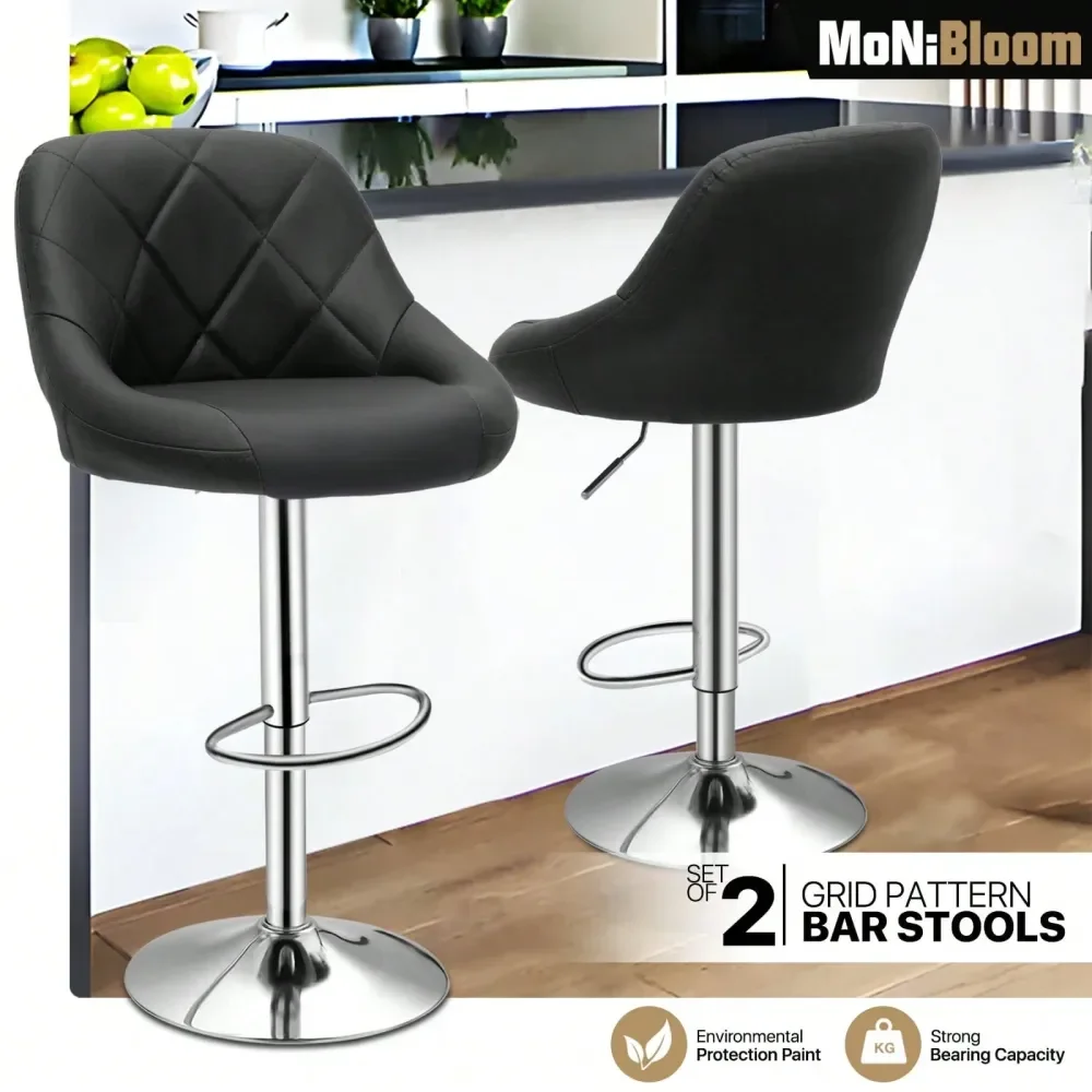 

Bar Stools Sillas Para Barra AltaStools Set Of 2, Height Adjustable Modern PU Leather 360 Swivel Barstool, Armless Kitchen Islan