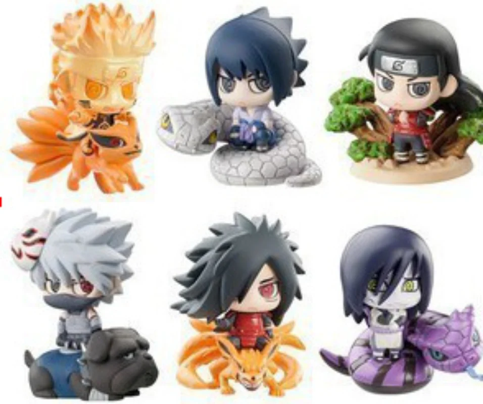 6 Stuks Kawaii Pop Muggenspray Oog | Xiao Artikel Q Versie Naruto Pop Display Cartoon Speelgoed Verjaardagscadeau