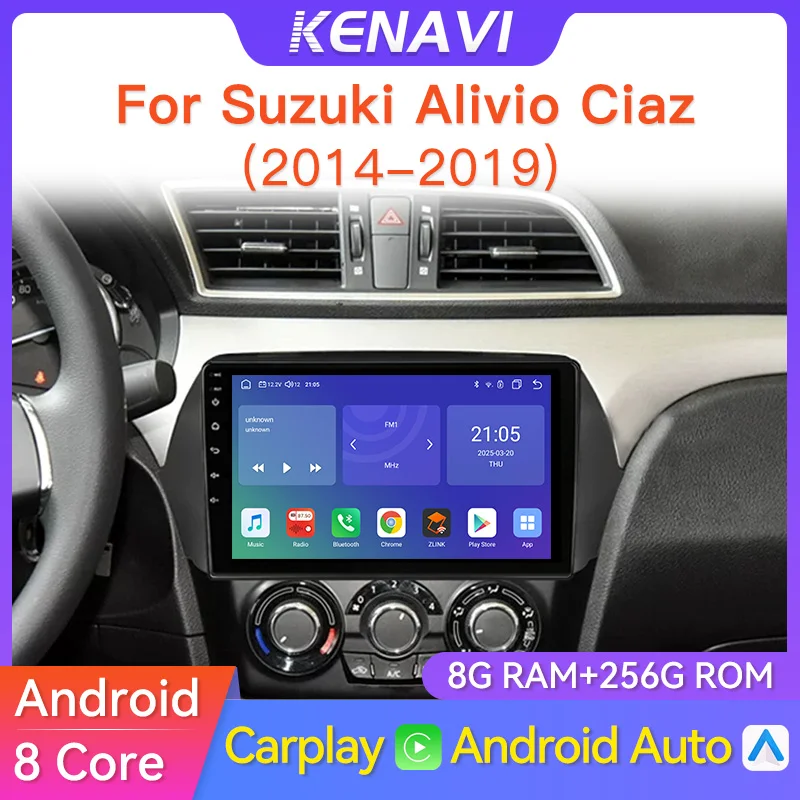 

For Suzuki Alivio Ciaz 2014-2019 QLED Wireless CarPlay Android Car Auto Radio Lntelligent Center Multimedia Player 2 Din No DVD