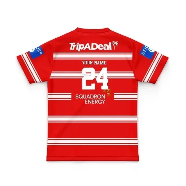 Jersey de rugby masculino, St George Illawarra Dragons, Home and Away, treinamento, tamanho 16-26, qualidade superior, nome e número de impressão, 2021