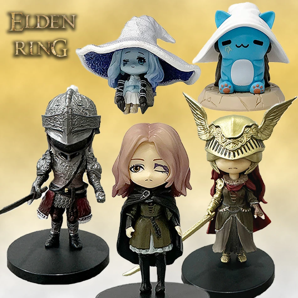 Elden Ring Gaming Action Figure, Bonecas de PVC, Enfeites Mágicos, Versão Q, Mini, Rana, Gato, Melina Malenia, O Meio Lobo, Lani, Novo