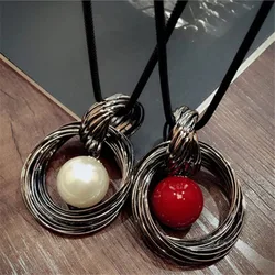 1 Pcs Retro Ethnic Style Short Korean Version Sweater Chain Clothing Accessories Versatile Fashion Alloy Necklace Jewelry