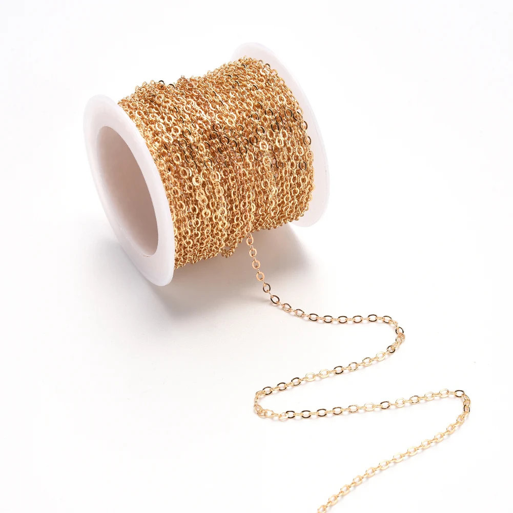 10 m/roll Brass Cable Chains Necklace Chain For Jewelry Making Findings DIY Necklace Chains Materials Handmade Supplies