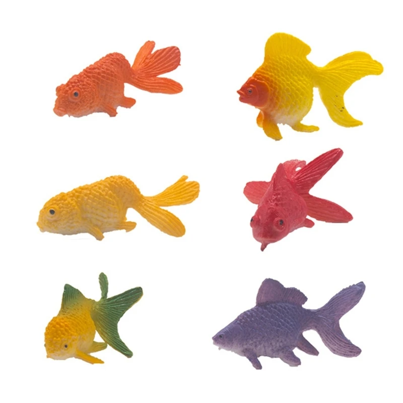 12pieces Plastic Goldfish Aquariums Ornaments DIY Mini Artificial Hand Painted Adult Collection Model Fish Toy