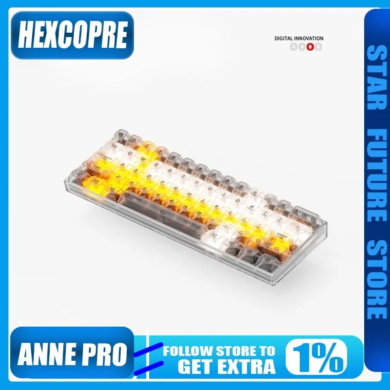 لوحة مفاتيح ميكانيكية HEXCORE ANNE PRO 2D Anne بلوتوث RGB بإضاءة خلفية 60 للكمبيوتر المحمول iPad لوحة مفاتيح CS2 APEX VALORANT PUBG