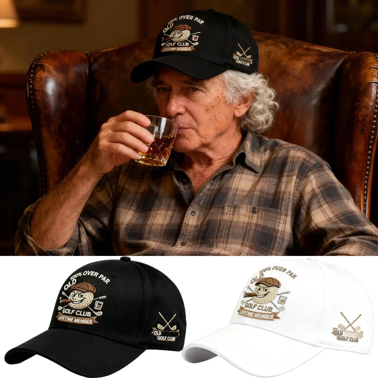 

Бейсбольная кепка, винтажная кепка с вышивкой на тему гольф-клуба, зимняя бейсболка для семьи, друзей, взрослых, бойфренда, отца на открытом воздухе