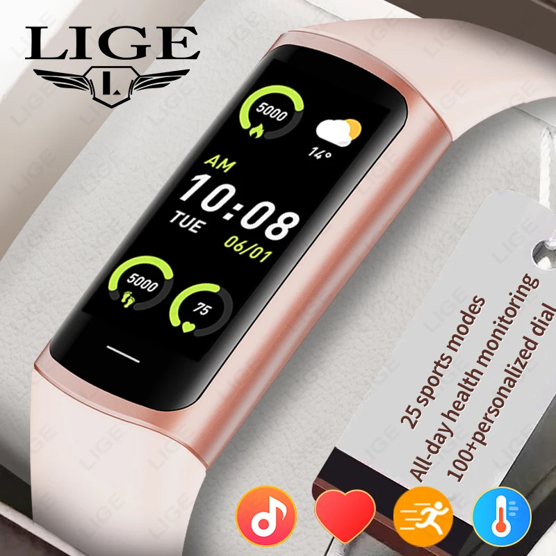 

Новые умные часы LIGE Luxury Smart Watch с защитой от воды IP67, спортивный смарт-браслет, трекер сна, монитор здоровья, мужские умные часы для Android и IOS.