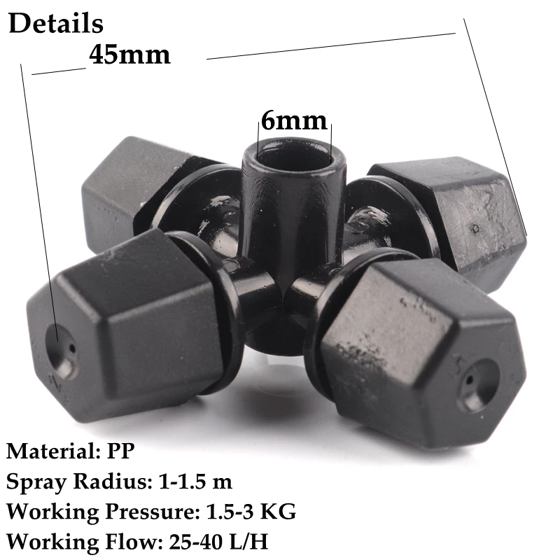 5-30sets Irrigation System Black Foggy Sprinkler With 4/7mm Hose Connector Anti-Drip Fog Sprinkler Sprinkler Garden  Irrigation