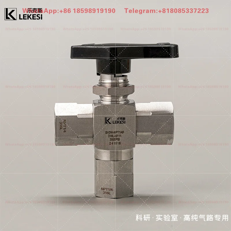 316L BV3W Female Thread Trunnion Ball Valve L-Type 2-Position 1-Way 3-Way Internal Thread Ball Valve