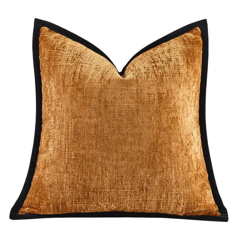 Plain Color Pillows Thick Chenille Cushion Case Modern Fashion Orange Green Decorative Pillow Cover For Sofa Chair Home Decorate
