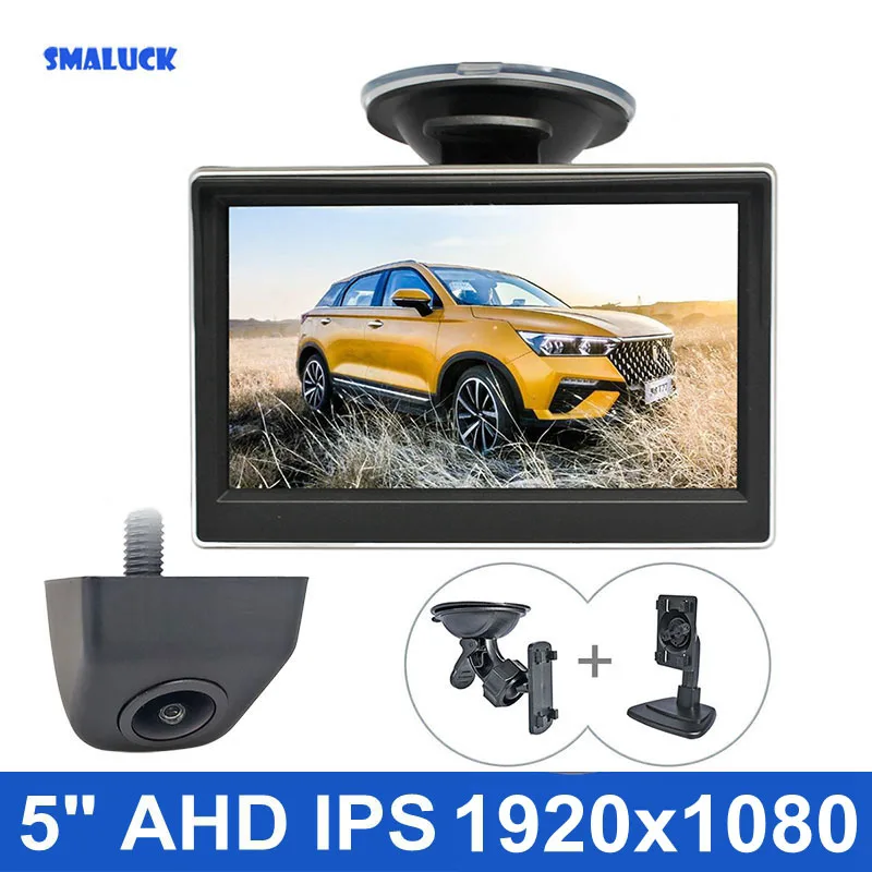 SMALUCK 5inch IPS AHD Backup Car Monitor 1920*1080 Starlight Night Vision Car Camera Vehicle Reverse for Car SUV MPV RV