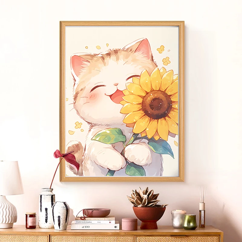 

Очаровательный набор для вышивания крестиком: ручная работа, мультяшный дизайн для гостиной, современная простая вышивка, льняная ткань, узор с животными