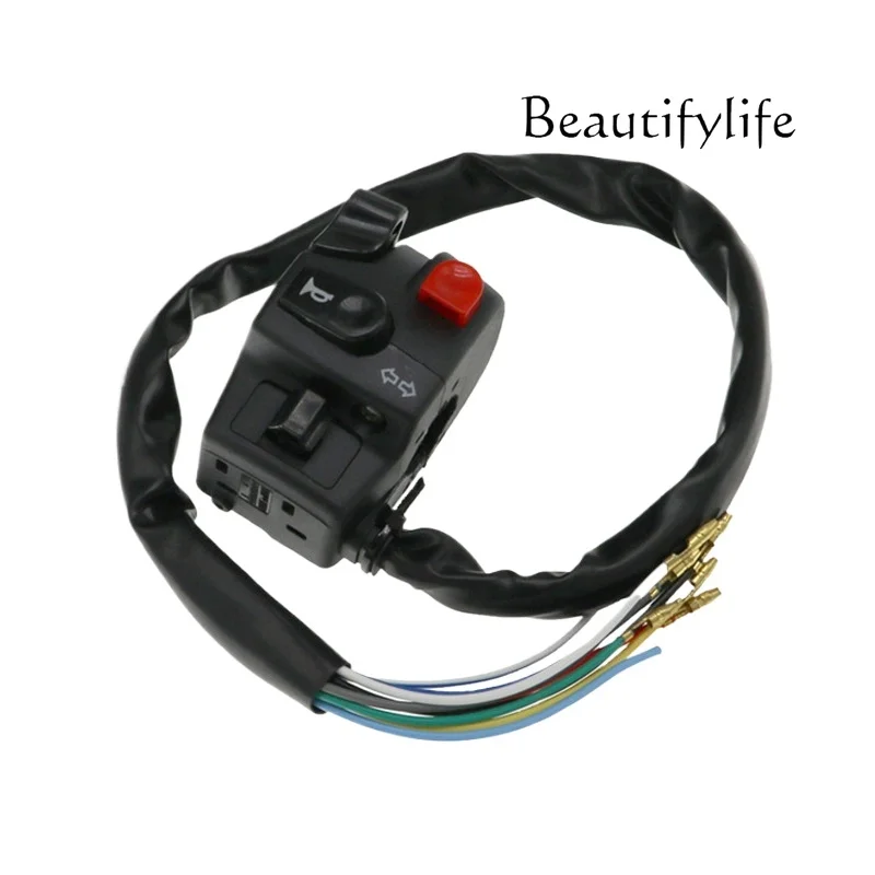 YJ Motorcycle 22mm Bore Handlebar Combination Switch 5 Function Multi Function Modified Control Assembly