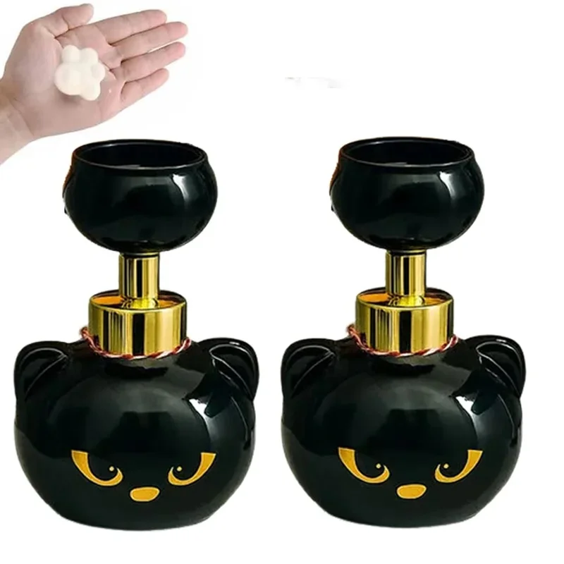 Cute Cat Paw Foam Soap Dispenser, Flower-Shaped Pump Bottle for Bathroom & Kitchen, Funny Gift for Cat Lovers