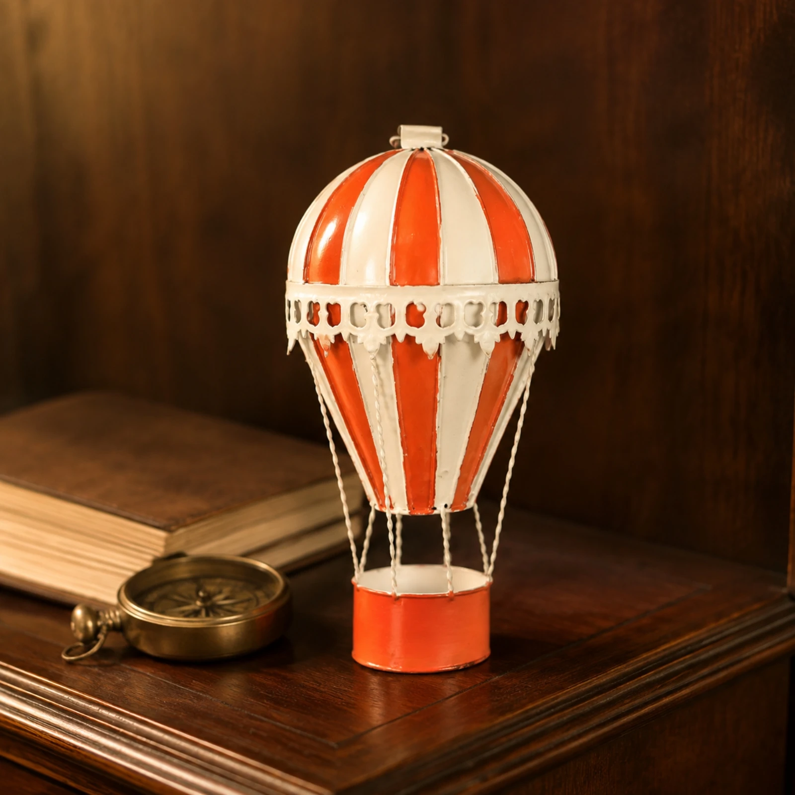 Modèle décoratif de montgolfière, ornement en fer d'inspiration vintage, décoration nordique éco-responsable pour salon, bureau