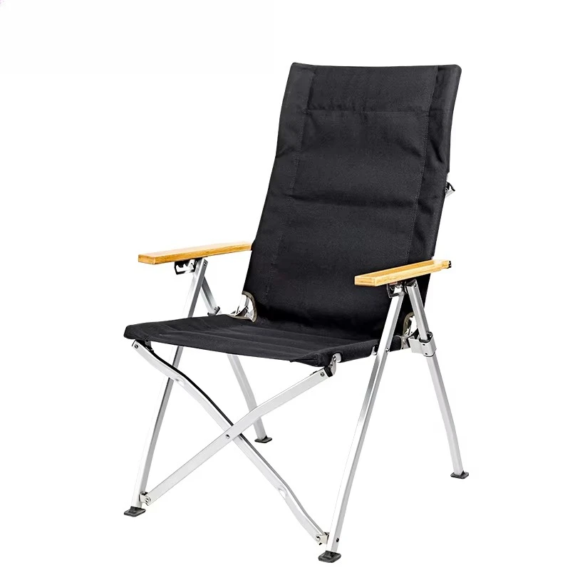 

Beach Chairs Lightweight Aluminium Adjustable Backrest Folding Recliner Camping Chair
