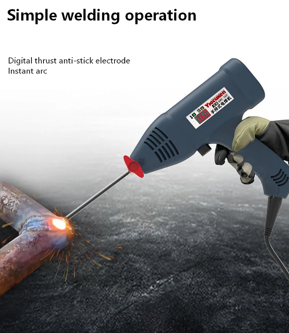 Arc Welding Machine 2 In 1 220V 0-160A 4800W Portable AC Handheld Welding Machine Mini DC Electric Inverter MMA Spot Welder