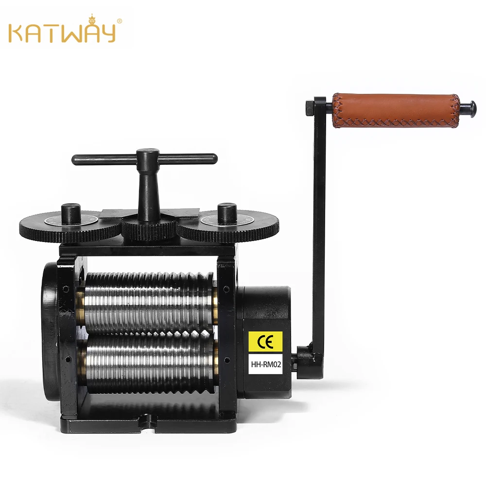 KATWAY-máquina de laminación Manual para fabricación de joyas, rodillo de prensado de alambre y hoja de Metal plano, herramienta de prensado,