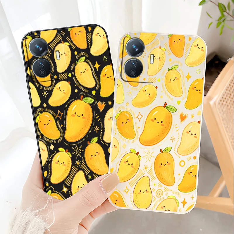 Soft TPU Phone Case For Vivo V70 FE Elite V60 V50 Lite V30E V29E V27 Pro V25E V23E Cute Mango Print Shockproof Silicone Cover view 6
